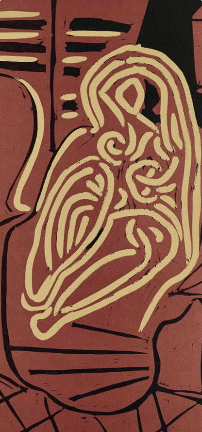 Pablo Picasso, Femme Dans Un Fauteuil (Orozco 214), Grabados Al Linleo, Linocut