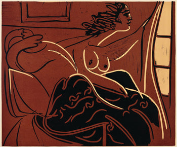 Pablo Picasso, Femme Regardant Par Fentre (Orozco 214), Grabados Al Linleo, Linocut