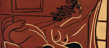 Pablo Picasso, Femme Regardant Par Fentre (Orozco 214), Grabados Al Linleo, Linocut
