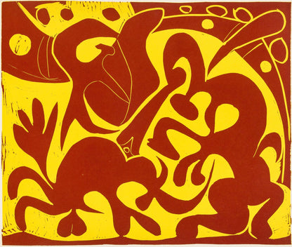 Pablo Picasso, Rouge Et Jaune (Orozco 214), Grabados Al Linleo, Linocut