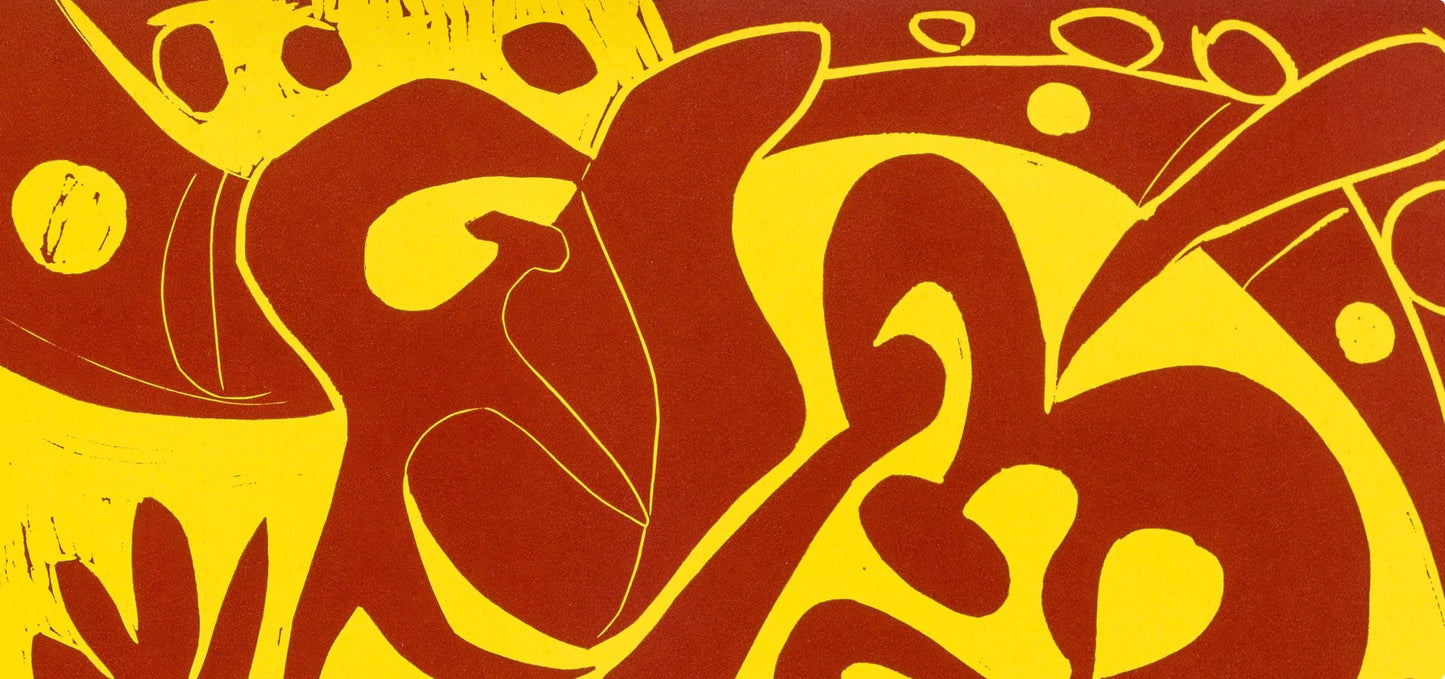 Pablo Picasso, Rouge Et Jaune (Orozco 214), Grabados Al Linleo, Linocut