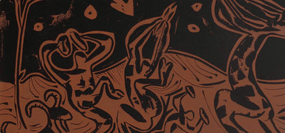 Pablo Picasso, Les Danseurs Au Hibou (Orozco 214), Grabados Al Linleo, Linocut