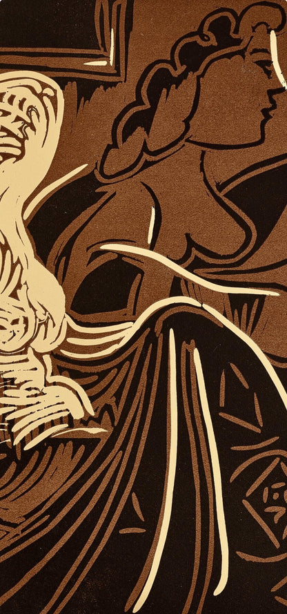 Pablo Picasso, Deux Femmes Prs La Fentre (Orozco 214), Grabados Al Linleo, Linocut