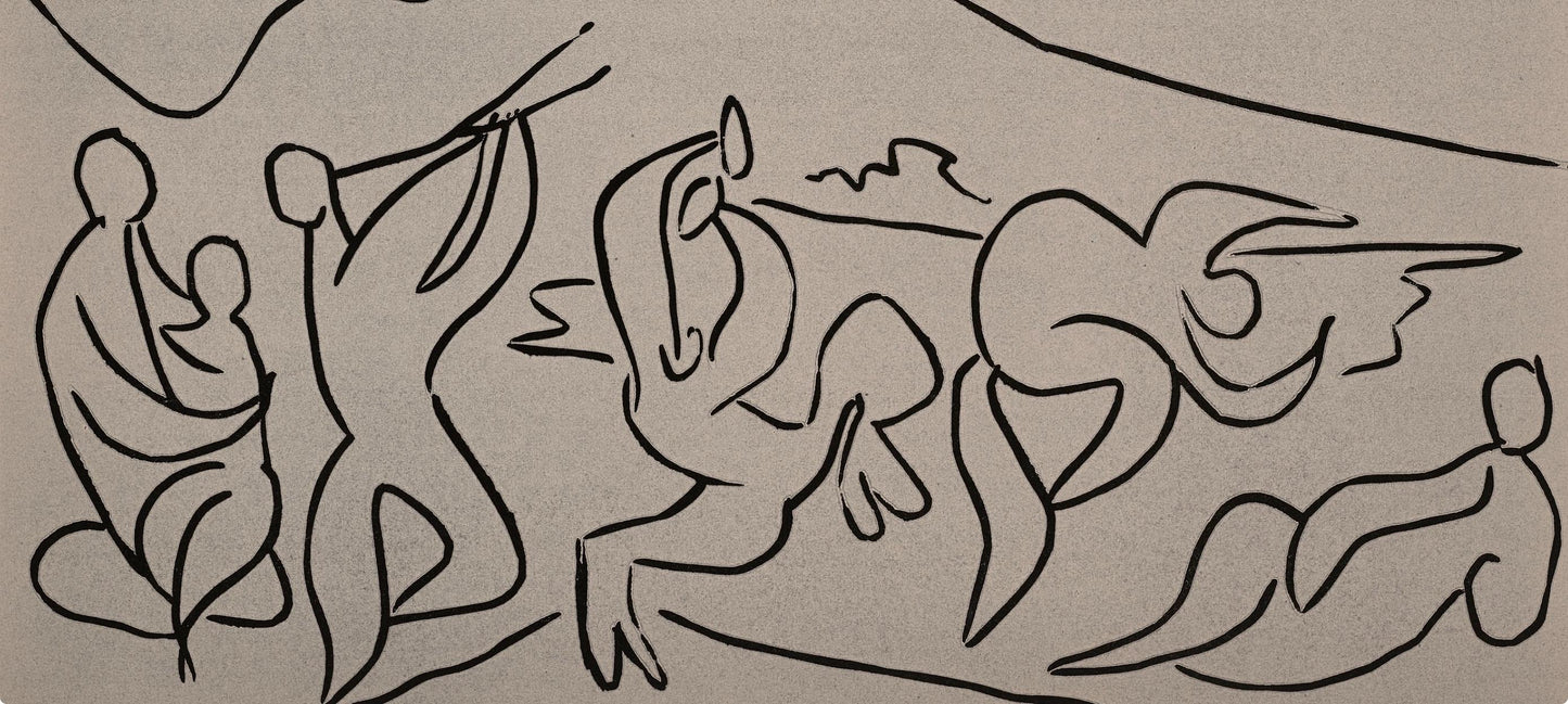 Pablo Picasso, Bacchanale (Orozco 214), Grabados Al Linleo, Linocut