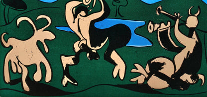 Pablo Picasso, Faunes Et Chvre (Orozco 214), Grabados Al Linleo, Linocut