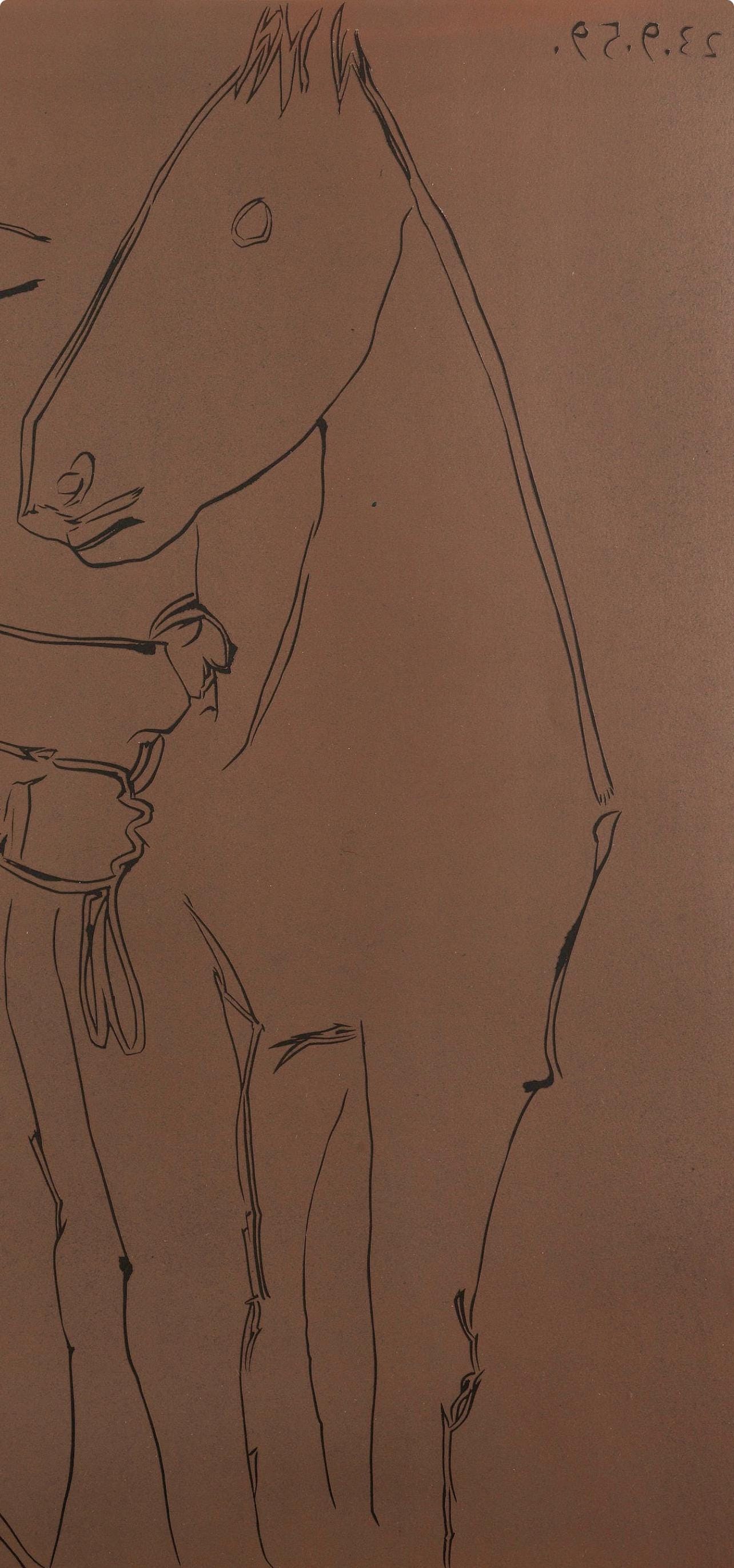 Pablo Picasso, Picador Et Cheval (Orozco 214), Grabados Al Linleo, Linocut