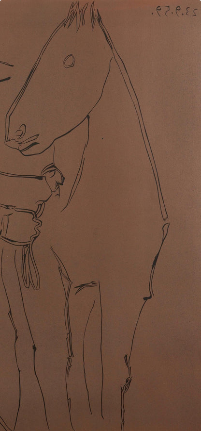 Pablo Picasso, Picador Et Cheval (Orozco 214), Grabados Al Linleo, Linocut