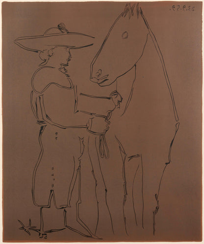Pablo Picasso, Picador Et Cheval (Orozco 214), Grabados Al Linleo, Linocut