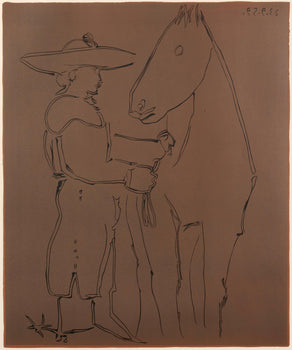 Pablo Picasso, Picador Et Cheval (Orozco 214), Grabados Al Linleo, Linocut