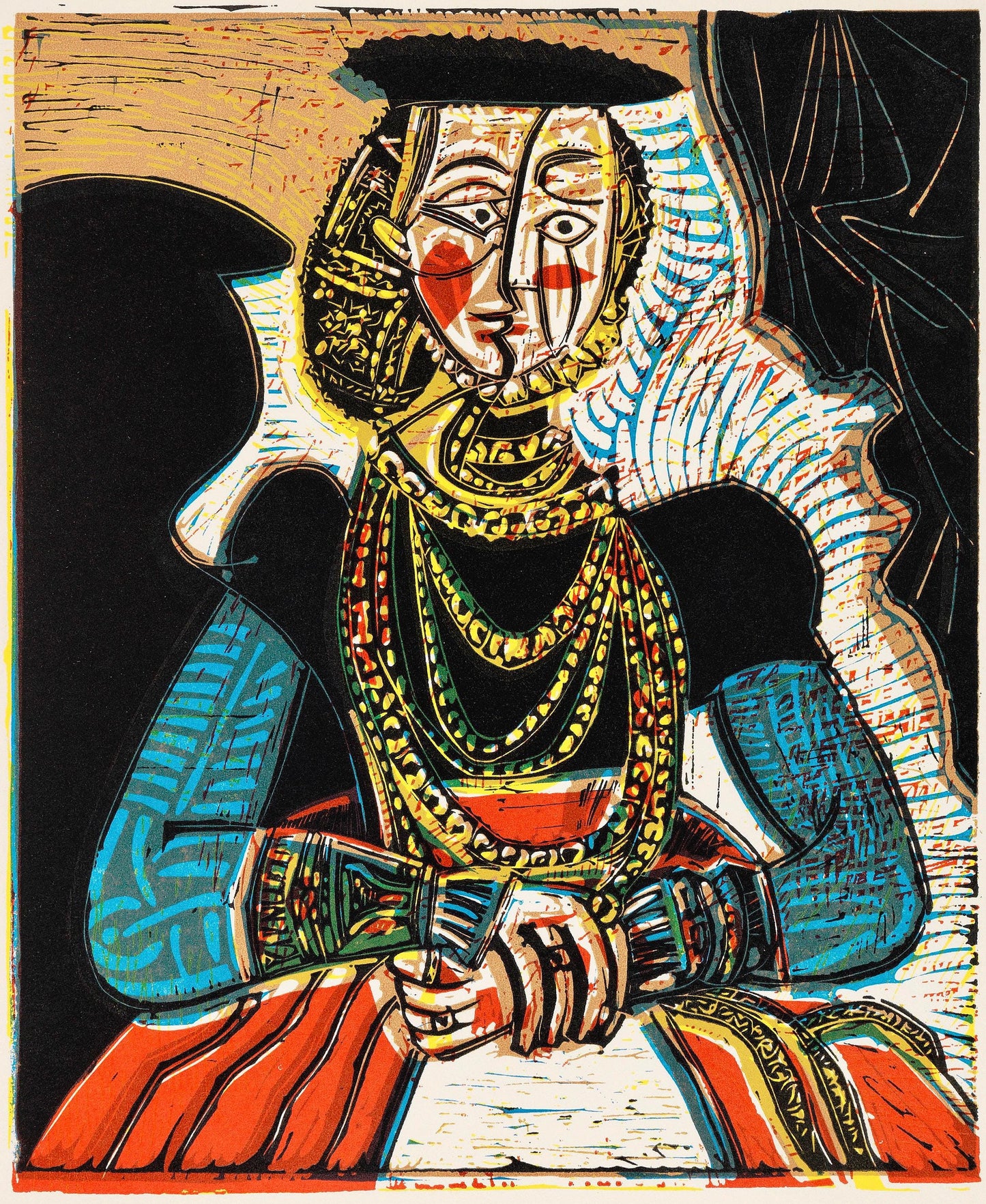 Pablo Picasso, Portrait De Jeune Fille (Orozco 214), Grabados Al Linleo, Linocut
