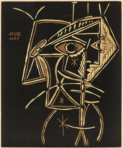 Pablo Picasso, Tte De Femme (Orozco 214), Grabados Al Linleo, Linocut