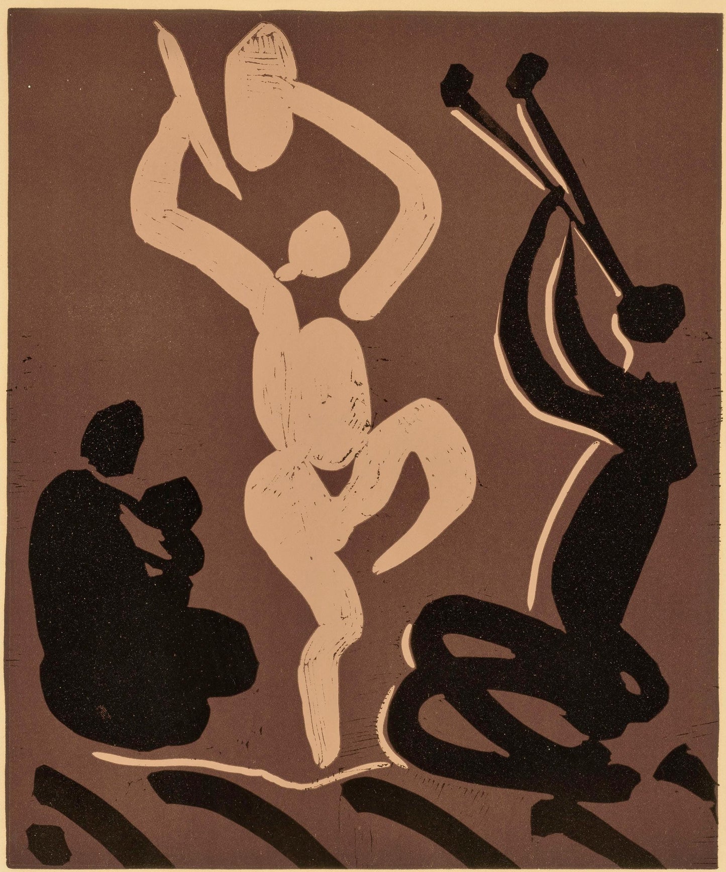 Pablo Picasso, Mre, Danseur Et Musicien (Orozco 214), Grabados Al Linleo, Linocut