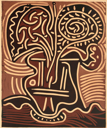 Pablo Picasso, Le Vase De Fleurs (Orozco 214), Grabados Al Linleo, Linocut