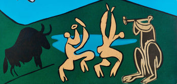 Pablo Picasso, Bacchanale Au Taureau Noir (Orozco 214), Grabados Al Linleo, Linocut