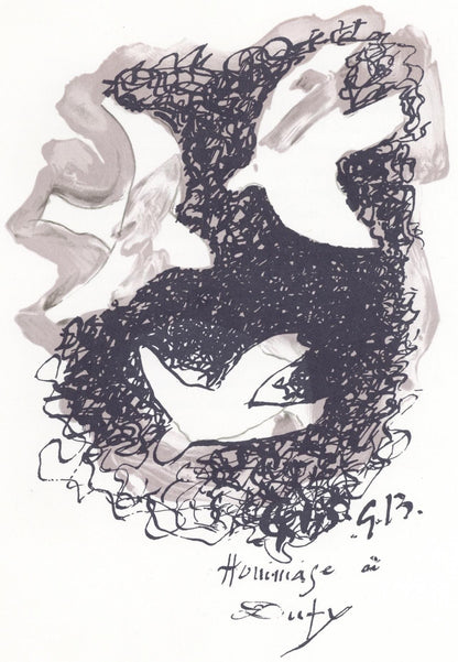 Georges Braque, Composition, Lettre Mon Peintre Raoul Dufy, Lithograph