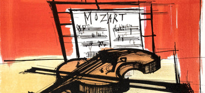 Bernard Buffet, Composition, Lettre Mon Peintre Raoul Dufy, Lithograph