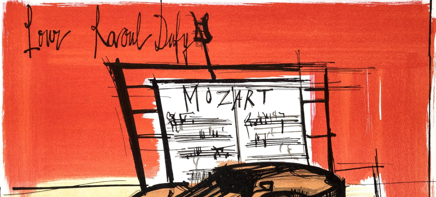 Bernard Buffet, Composition, Lettre Mon Peintre Raoul Dufy, Lithograph