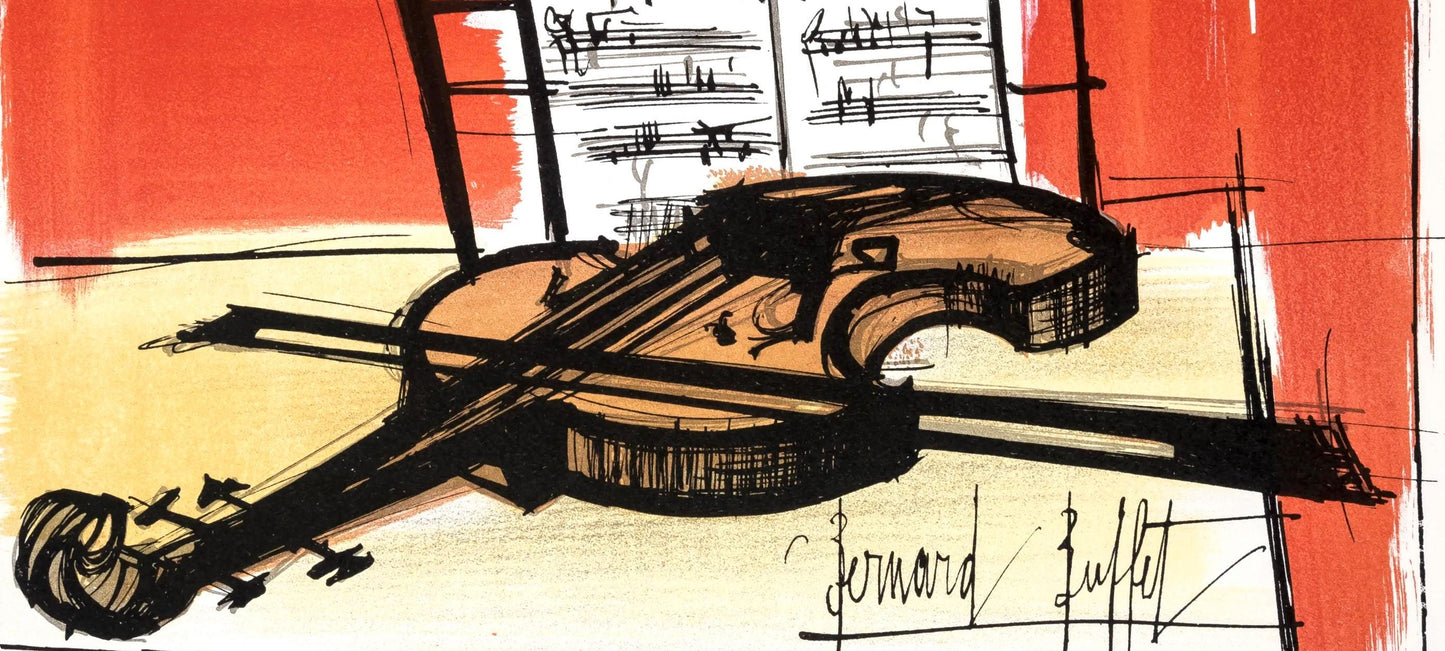 Bernard Buffet, Composition, Lettre Mon Peintre Raoul Dufy, Lithograph