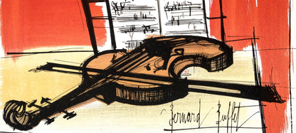 Bernard Buffet, Composition, Lettre Mon Peintre Raoul Dufy, Lithograph