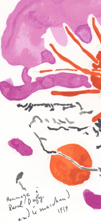 Andr Marchand, Composition, Lettre Mon Peintre Raoul Dufy, Lithograph