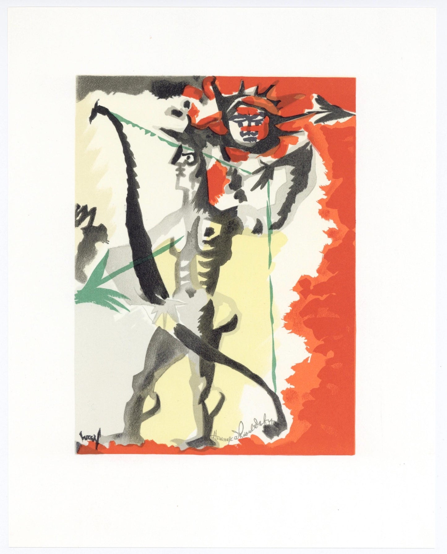 Jean Lurat, Composition, Lettre Mon Peintre Raoul Dufy, Lithograph