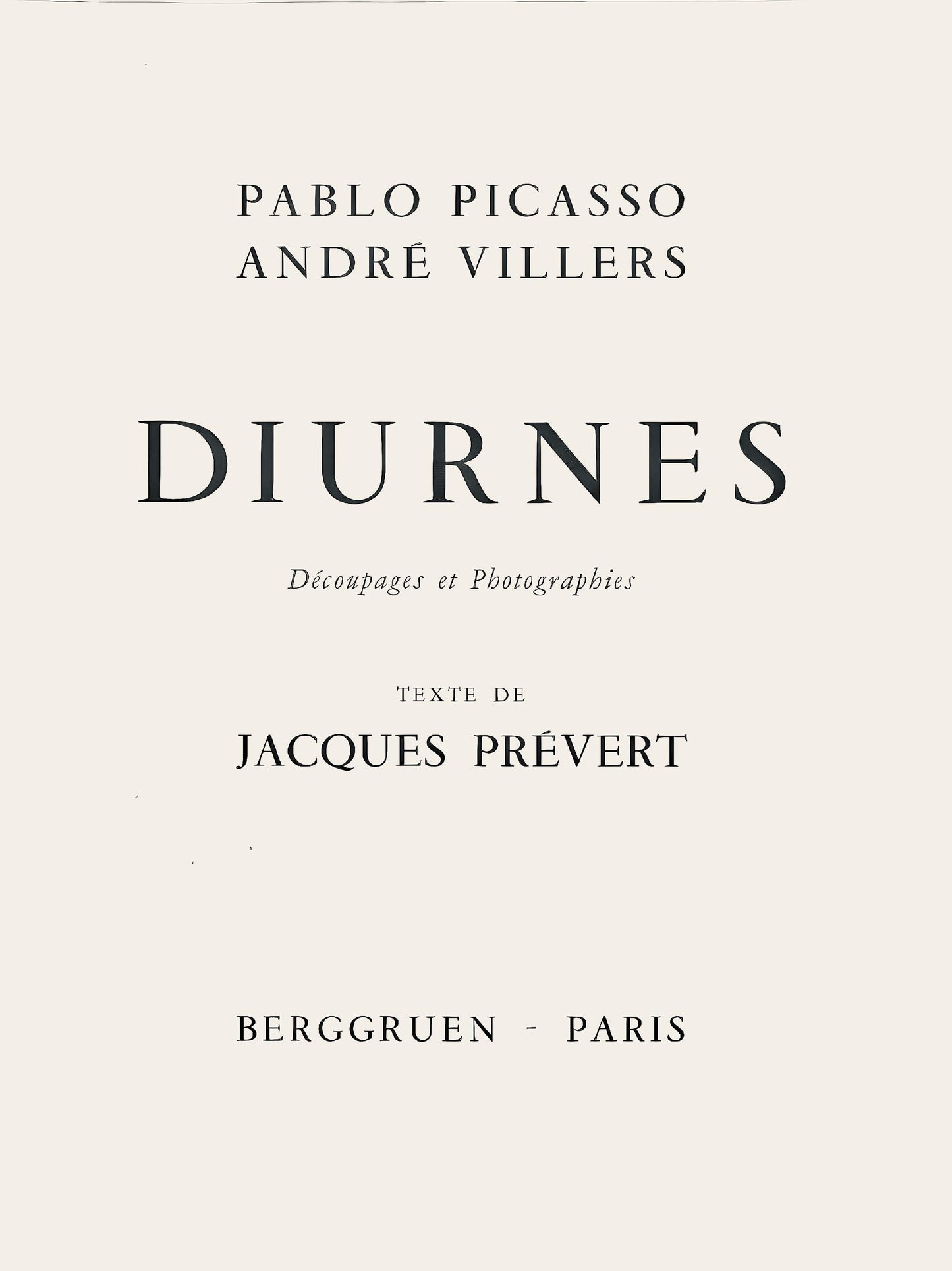 Pablo Picasso, Andr Villers, Jacqueline Au Regard D'Oiseau (Cramer 115), Diurnes, Dcoupages Et