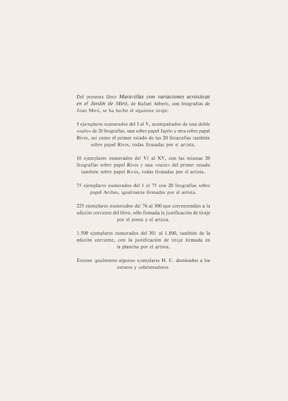 Joan Miro, Composition (Mourlot, 1051-1072), Maravillas Con Variaciones Acrsticas En El Jardn De