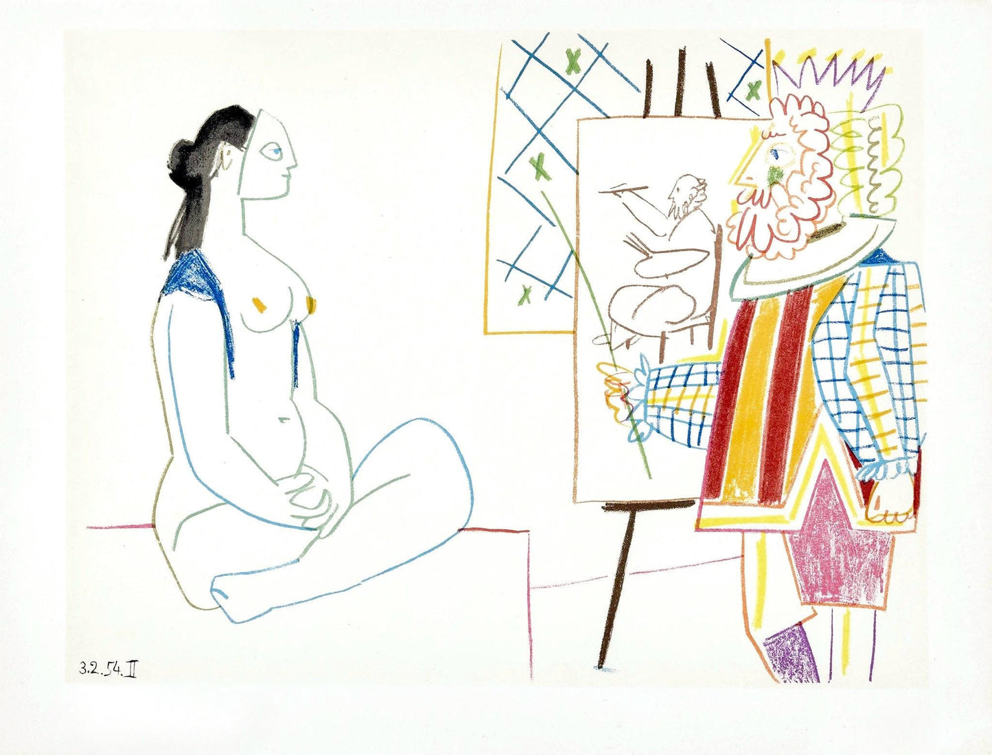 Pablo Picasso, Composition, La Comdie Humaine, Verve, Revue Artistique Et Littraire, Lithograph