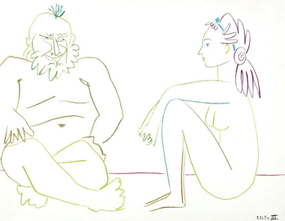 Pablo Picasso, Composition, La Comdie Humaine, Verve, Revue Artistique Et Littraire, Lithograph