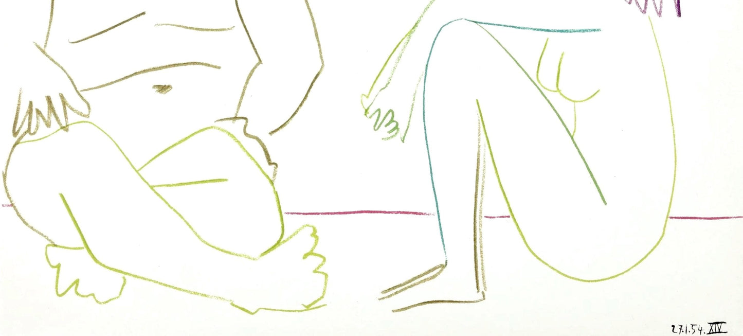 Pablo Picasso, Composition, La Comdie Humaine, Verve, Revue Artistique Et Littraire, Lithograph