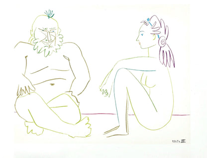 Pablo Picasso, Composition, La Comdie Humaine, Verve, Revue Artistique Et Littraire, Lithograph