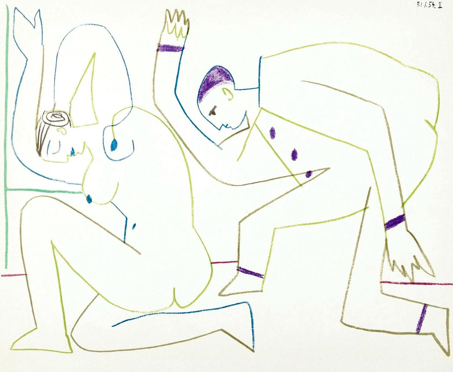 Pablo Picasso, Composition, La Comdie Humaine, Verve, Revue Artistique Et Littraire, Lithograph