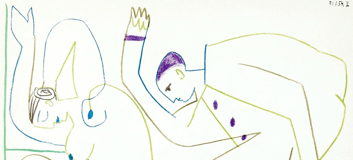 Pablo Picasso, Composition, La Comdie Humaine, Verve, Revue Artistique Et Littraire, Lithograph