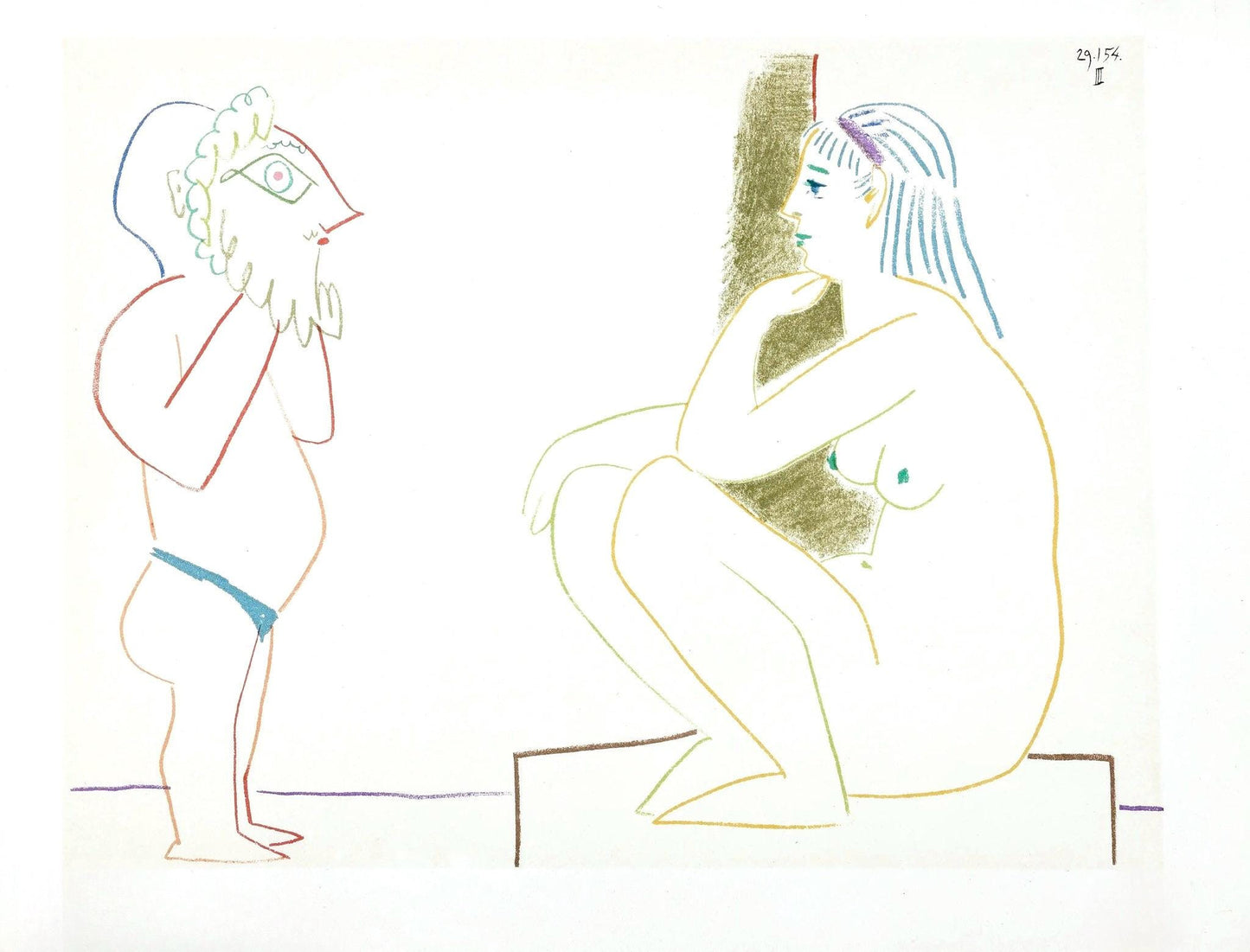 Pablo Picasso, Composition, La Comdie Humaine, Verve, Revue Artistique Et Littraire, Lithograph