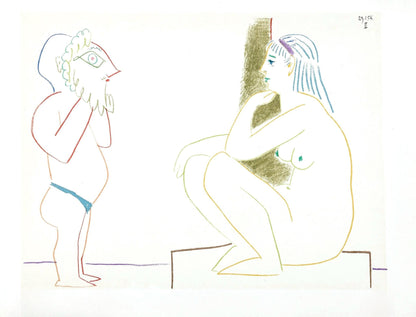 Pablo Picasso, Composition, La Comdie Humaine, Verve, Revue Artistique Et Littraire, Lithograph