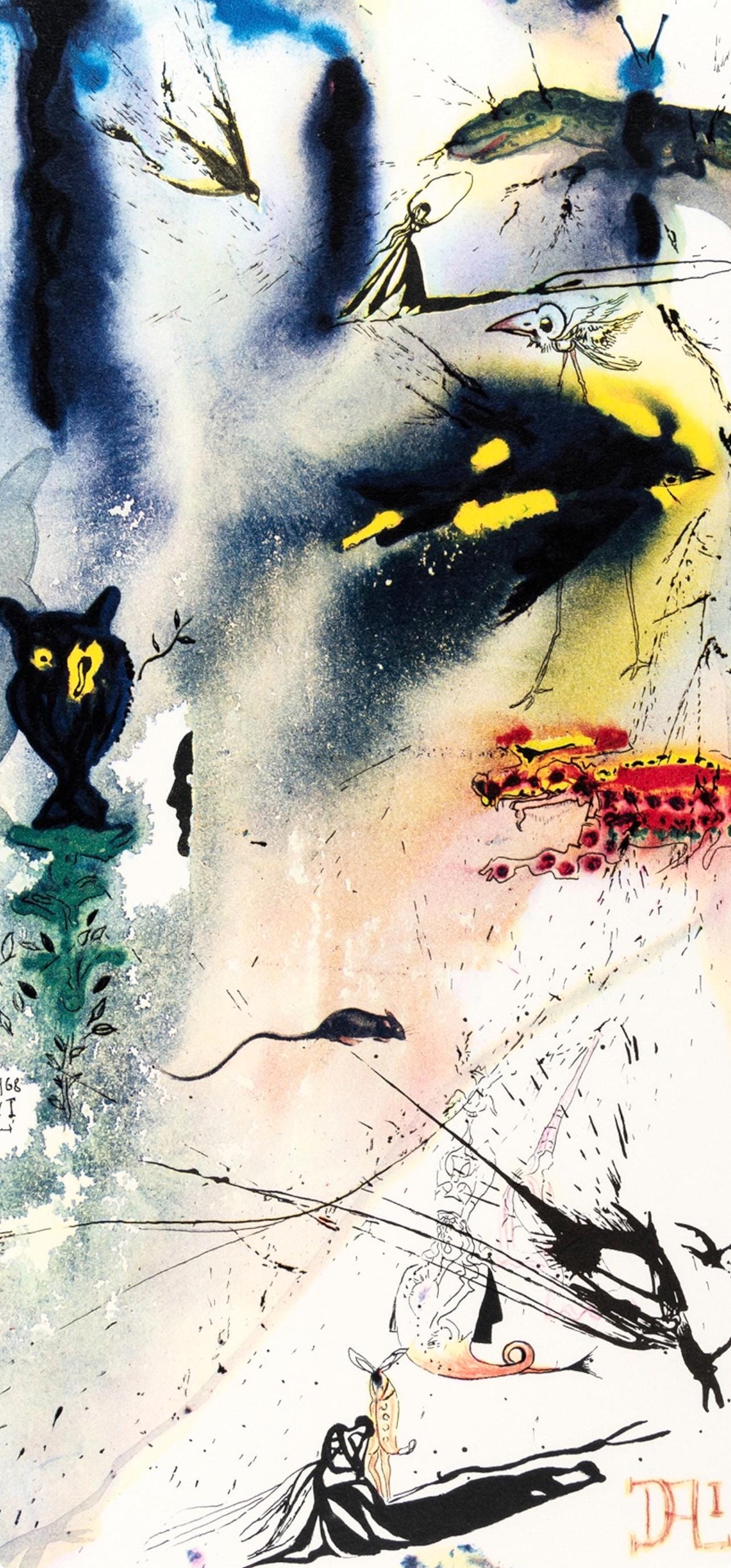 Salvador Dali, A Caucus Race And A Long Tale (Field 69-5, A-M), Alice'S Adventures In Wonderland,