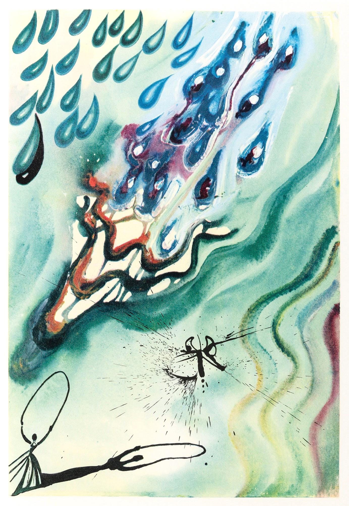 Salvador Dali, The Pool Of Tears (Field 69-5, A-M), Alice'S Adventures In Wonderland, Hliogravure