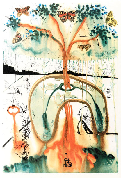Salvador Dali, A Mad Tea Party (Field 69-5, A-M), Alice'S Adventures In Wonderland, Hliogravure