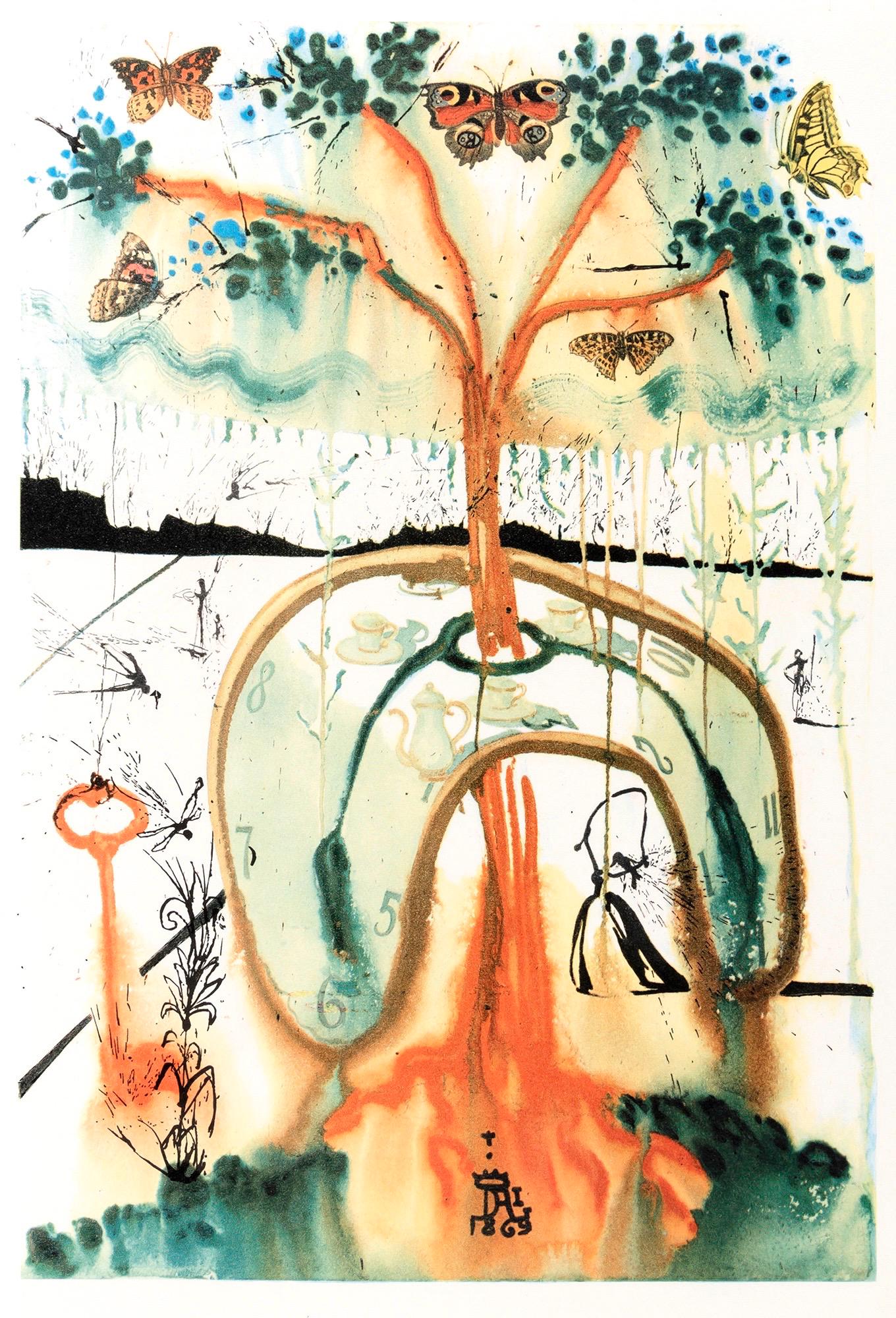 Salvador Dali, A Mad Tea Party (Field 69-5, A-M), Alice'S Adventures In Wonderland, Hliogravure