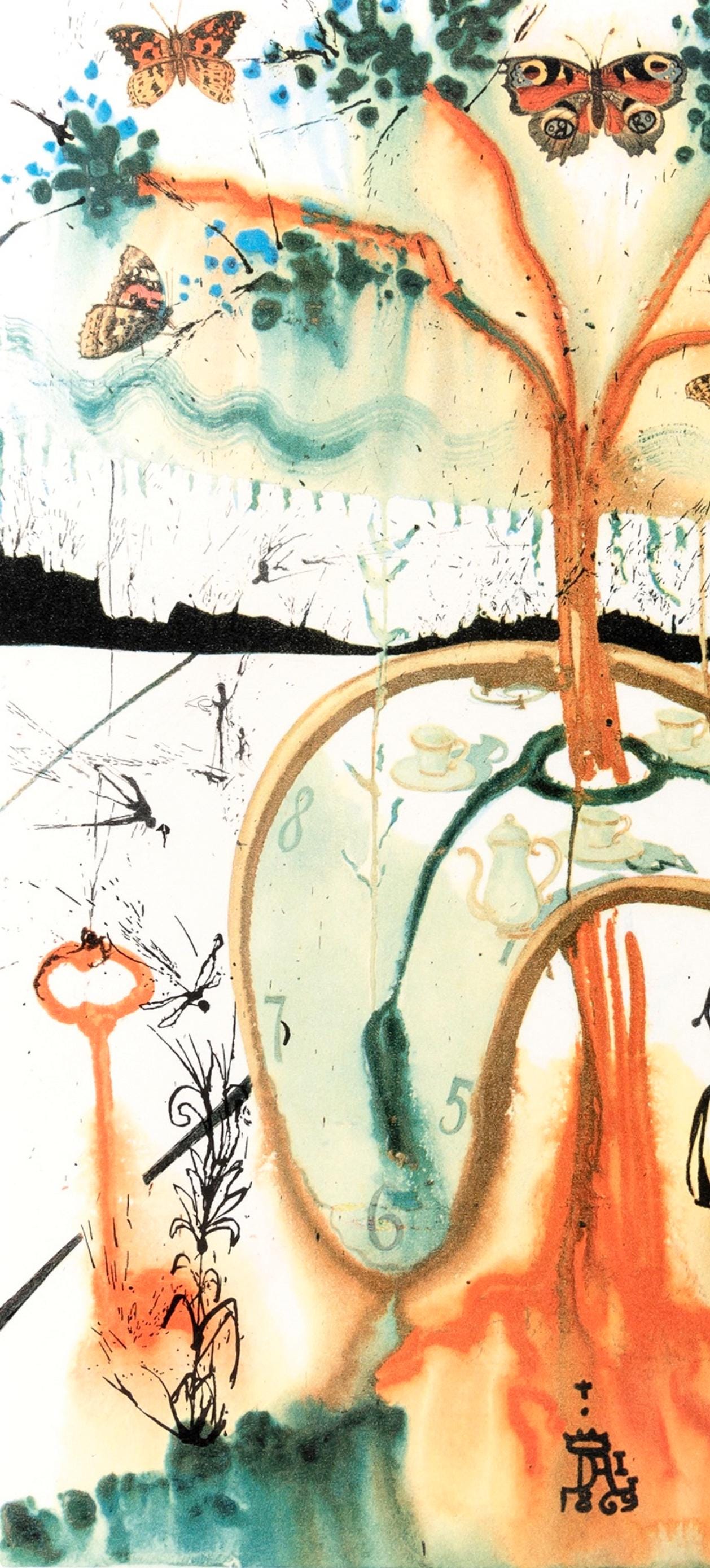 Salvador Dali, A Mad Tea Party (Field 69-5, A-M), Alice'S Adventures In Wonderland, Hliogravure