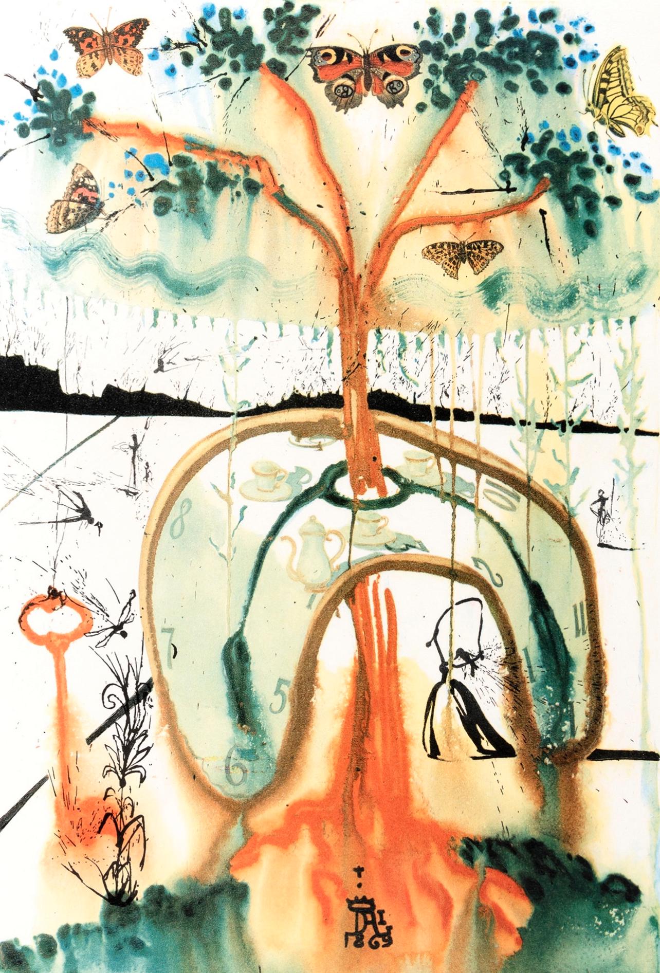 Salvador Dali, A Mad Tea Party (Field 69-5, A-M), Alice'S Adventures In Wonderland, Hliogravure