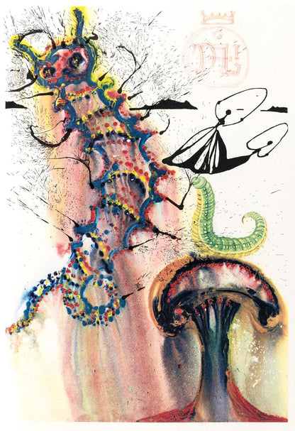 Salvador Dali, Advice From A Caterpillar (Field 69-5, A-M), Alice'S Adventures In Wonderland,