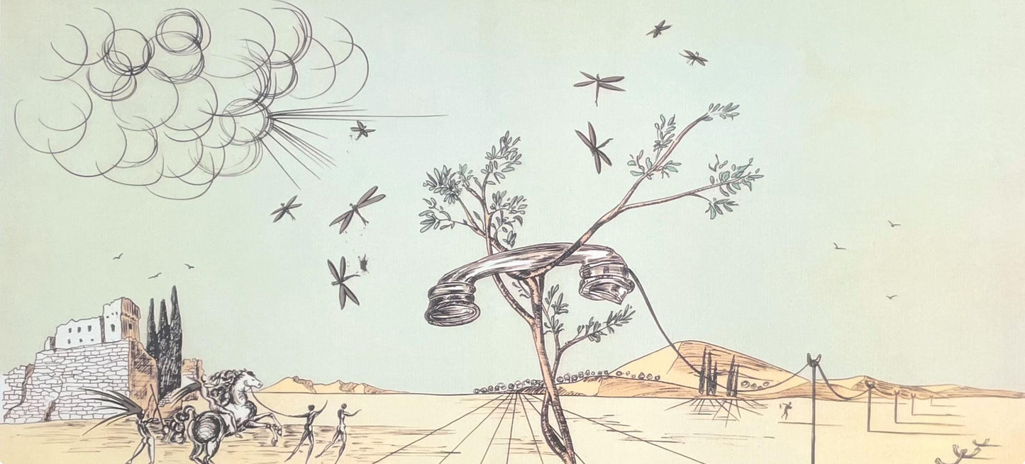 Salvador Dali, Tlphone Dsincarn, Signed, Offset Lithograph