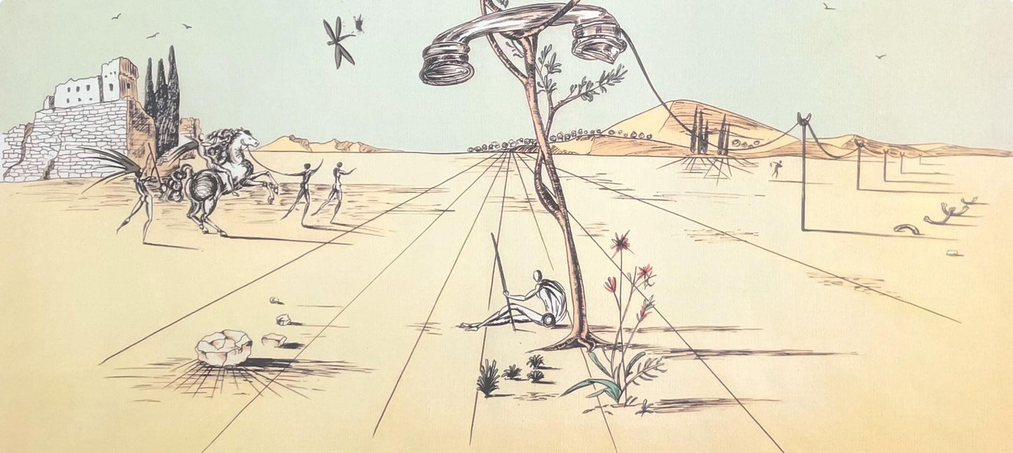Salvador Dali, Tlphone Dsincarn, Signed, Offset Lithograph