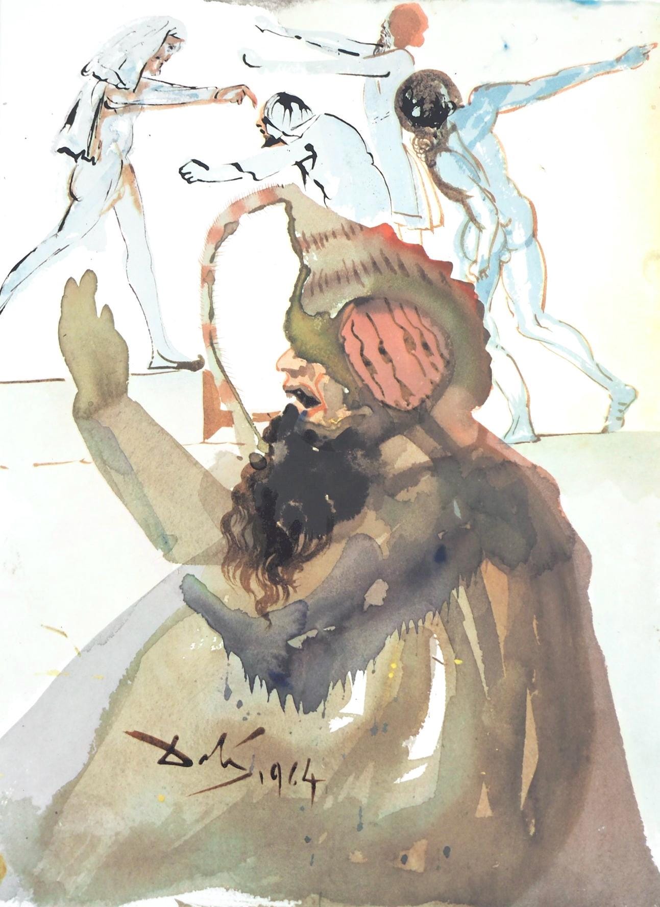 Salvador Dali, Composition (Michler/Lpsinger 1600; Field 69-3), Biblia Sacra, Lithograph