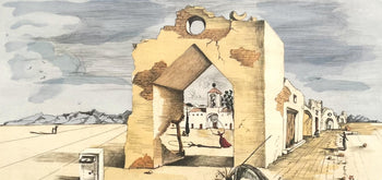 Salvador Dali, Le Village Paranoaque, Signed, Offset Lithograph