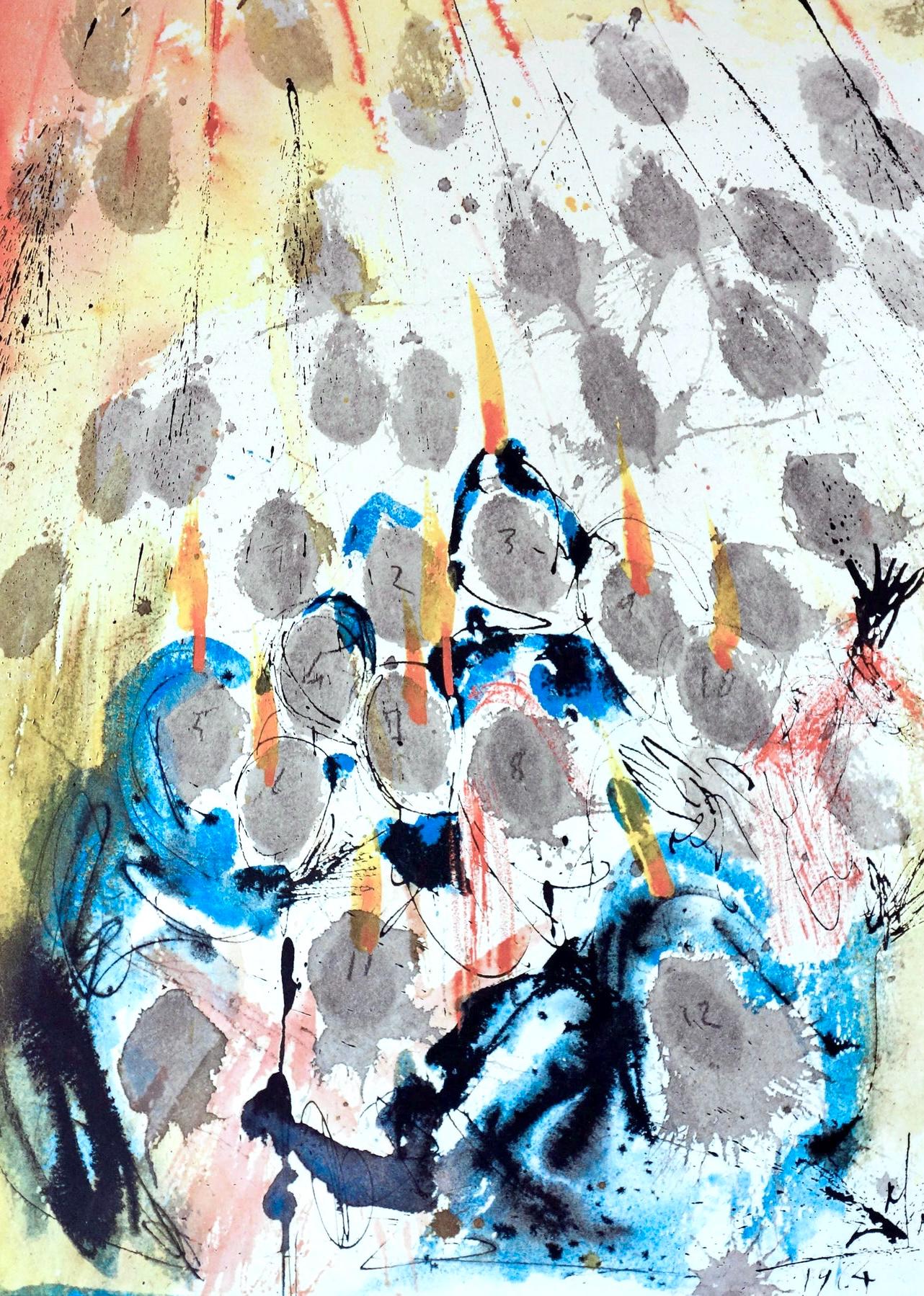 Salvador Dali, Composition (Michler/Lpsinger 1600; Field 69-3), Biblia Sacra, Lithograph