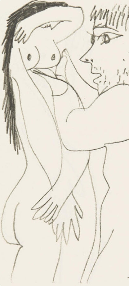 Pablo Picasso, 8.10.64. V (Cramer 148), Le Got Du Bonheur, Mixed Media Lithograph