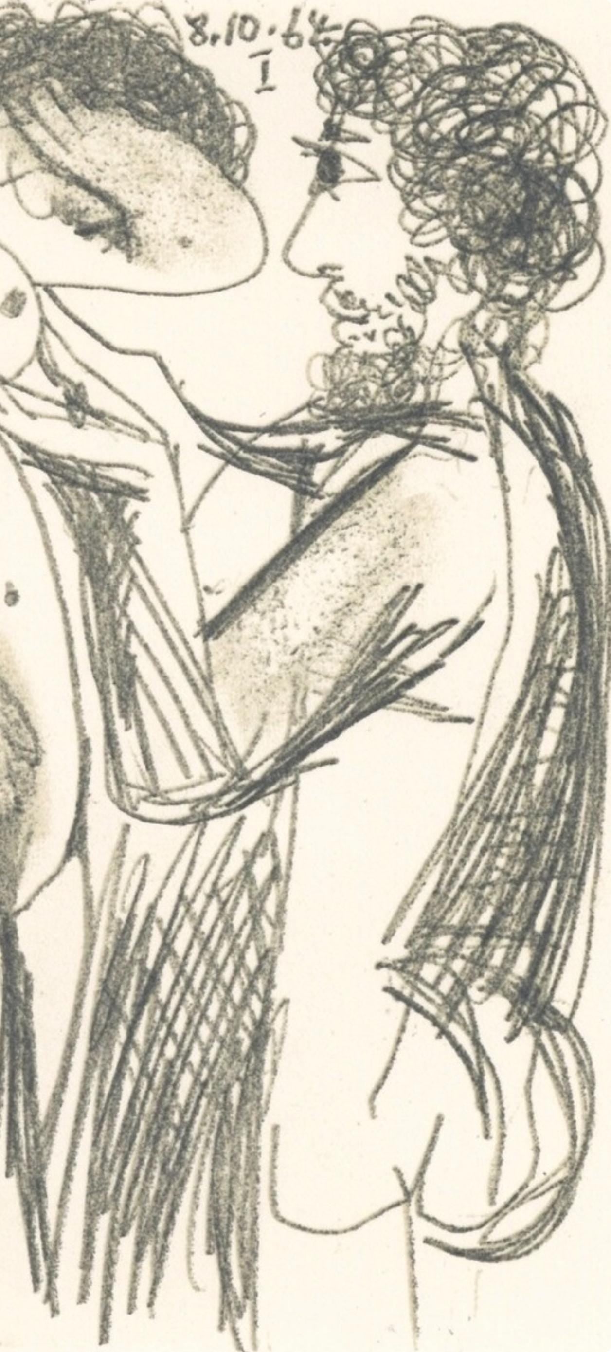 Pablo Picasso, 8.10.64. I (Cramer 148), Le Got Du Bonheur, Mixed Media Lithograph