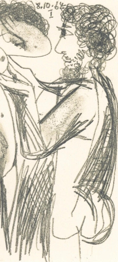 Pablo Picasso, 8.10.64. I (Cramer 148), Le Got Du Bonheur, Mixed Media Lithograph